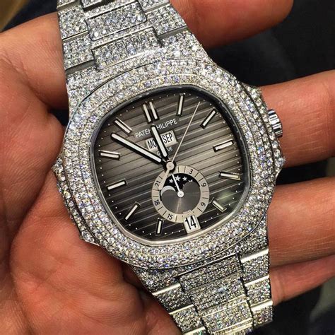 replica diamond patek philippe nautilus|Patek Philippe Nautilus iced out.